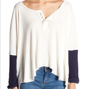 NWT We The Free Star Henley Top Size Small Ivory